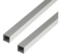 Alberts 499242 Tube carré, aluminium, naturel, 1000 x 30 x 30 x 30 mm, set de 2