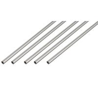 Alberts, 5 tubes ronds, aluminium, anodisé argenté, diamètre 10 x 1 mm, longueur 1 mètre