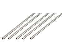 Alberts, 5 tubes ronds, aluminium, anodisé argenté, diamètre 12 x 1 mm, longueur 1 mètre