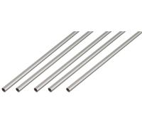 Alberts, 5 tubes ronds, aluminium, anodisé argenté, diamètre 12 x 1 mm, longueur 2 mètres