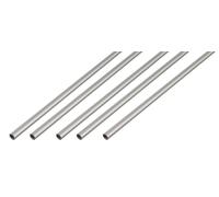 Alberts, 5 tubes ronds, aluminium, anodisé argenté, diamètre 15 x 1 mm, longueur 1 mètre