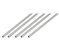 Alberts, 5 tubes ronds, aluminium, anodisé argenté, diamètre 20 x 1 mm, longueur 1 mètre