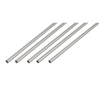 Alberts, 5 tubes ronds, aluminium, anodisé argenté, diamètre 25 x 1,5 mm, longueur 1 mètre
