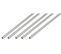 Alberts, 5 tubes ronds, aluminium, anodisé argenté, diamètre 25 x 1,5 mm, longueur 2 mètres