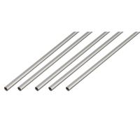 Alberts, 5 tubes ronds, aluminium, anodisé argenté, diamètre 8 x 1 mm, longueur 2 mètres