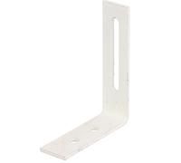 Alberts 50 x équerre de réglage avec trou oblong plastifié blanc 65 x 80 x 20 mm