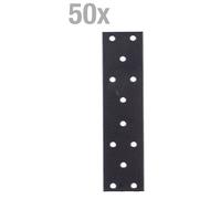 Alberts 50 x plaques perforées 155 x 40 x 2 mm - noir, plastifié & galvanisé