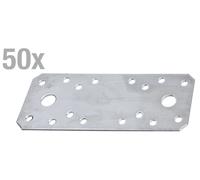 Alberts 50x raccords plats raccords d'angle 133x55x2 0 mm acier inoxydable solide raccord perforé pour assemblages de bois
