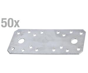 Alberts 50x raccords plats raccords d'angle 133x55x2 0 mm acier inoxydable solide raccord perforé pour assemblages de bois
