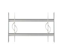 Alberts 563585 Grille de fenêtre de style Secorino | coulissante, pour les fenêtres extérieures | grille de protection anti-effraction | galvanisée, en bleu | 300 x 500-650 mm