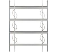 Alberts 563646 Grille de fenêtre Secorino Style, Extensible pour fenêtres à l'extérieur, Grille anti-effraction, Galvanisé bleu, 600 x 500-650 mm