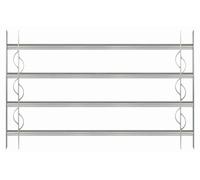 Alberts 563660 Grille de fenêtre Secorino Style, extensible pour fenêtres à l'extérieur, grille anti-effraction, galvanisé bleu, 600 x 1000-1500 mm