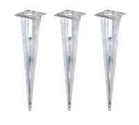 Alberts 663612 Lot de 3 manchons pour poteaux de clôture en acier galvanisé à chaud Longueur 500 mm