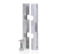 Alberts 673239 Raccord| pour Treillis soudé Double | Galvanisé à Chaud | 140 x 18 x 15,5 mm clôture, Gris