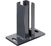 Alberts 685447 Ancre pour poteaux d'angle pour panneaux à barre double | à visser | galvanisée à chaud, plastifiée, en anthracite RAL 7016 | platine 150 x 80 mm | pour poteaux 60 x 40 mm