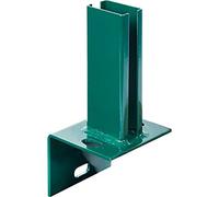 Alberts 685591 Ancre de poteau pour piquet de clôture sur bord de trottoir en L | à visser | galvanisée à chaud, plastifiée, en vert RAL 6005 | platine 94 x 100 mm | pour poteaux 60 x 40 mm