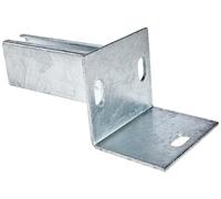 Alberts 685690 Ancre de poteau pour piquet de clôture sur bord de trottoir en L | à visser | galvanisée à chaud | platine 94 x 100 mm | pour poteaux 60 x 40 mm