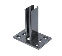 Alberts 686086 Ancre de poteau pour piquet de clôture pour panneaux à barre double | à visser | galvanisée à chaud, plastifiée, en anthracite RAL 7016 | platine 150 x 100 mm | pour poteaux 60 x 40 mm