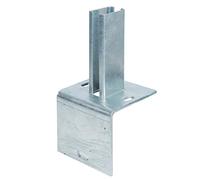 Alberts 686093 Ancre de poteau pour piquet de clôture sur bord de trottoir en L | à visser | galvanisée à chaud | platine 120 x 120 mm | pour poteaux 60 x 40 mm