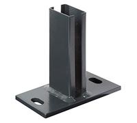 Alberts 686987 Ancre de poteau pour piquet de clôture pour panneaux à barre double | à visser | galvanisée à chaud, plastifiée, en anthracite RAL 7016 | platine 150 x 80 mm | pour poteaux 60 x 40 mm