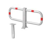 Alberts 770013 Arceaux de parking Stoppy I | au choix dans différents modèles | à couler dans le béton, rabattable | galvanisés à chaud, avec anneaux rouges | 450 x 950 mm