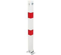 Alberts 780609 Borne Klappy | au choix dans différents modèles | à visser, rabattable | en blanc | poteau 70 x 70 mm | hauteur au-dessus du sol 100 cm