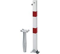 Alberts 781149 Borne Klappy-Bo | au choix dans différents modèles | à couler dans le béton, rabattable | en blanc | poteau 70 x 70 mm | hauteur au-dessus du sol 100 cm