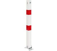 Alberts 787004 Borne Klappy | au choix dans différents modèles | à visser, rabattable | en blanc | poteau 70 x 70 mm | hauteur au-dessus du sol 100 cm