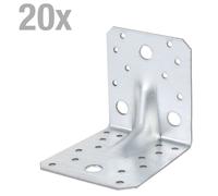Alberts 820022, connecteurs d'angle pour charges lourdes, galvanisés Sendzimir, 105 x 105 x 90 mm, lot de 20