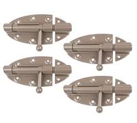 Alberts 821173 DURAVIS® Verrou de box | avec poignée ronde | en beige perle, à couche duplex RAL 1035 | platine 112 x 72 | boulon Ø 16 mm | kit de 4