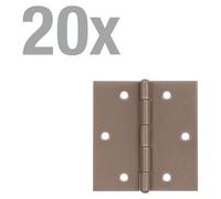 Alberts 821784 Charnière DURAVIS®, carrée, revêtement duplex beige perle RAL 1035, dimensions 60 x 60 x 1 mm, lot de 20