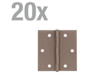 Alberts 821784 Charnière DURAVIS®, carrée, revêtement duplex beige perle RAL 1035, dimensions 60 x 60 x 1 mm, lot de 20