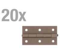 Alberts 821791 DURAVIS® charnière, étroite, beige perle duplex RAL 1035, dimensions 80 x 40 x 1,25 mm, set de 20 pièces