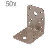 Alberts 821807 : Connecteurs d'angle robustes DURAVIS®, avec nervure, de couleur beige nacré, doublement revêtus RAL 1035, dimensions 70 x 70 x 55 mm, lot de 50