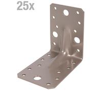 Alberts 821814 : Connecteurs d'angle robustes DURAVIS®, avec nervure, de couleur beige nacré, doublement revêtus RAL 1035, dimensions 90 x 90 x 65 mm, lot de 25