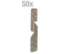Alberts 821838 DURAVIS® Ancrage de pannes chevron, beige perle duplex RAL 1035, dimensions 33 x 33 x 170 mm, set de 50 pièces