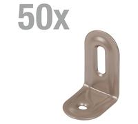 Alberts 821852 DURAVIS® Equerre de réglage, gaufrée, beige perle duplex RAL 1035, dimensions 28 x 40 x 22 mm, set de 50 pièces