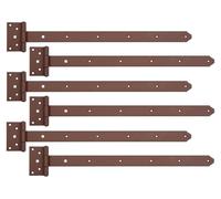 Alberts 822064, crochets de suspension DURAVIS®, avec axe riveté, revêtement duplex brun résistant à la rouille, bande de 591 x 40 mm, charnière de 59 x 103 mm, lot de 6