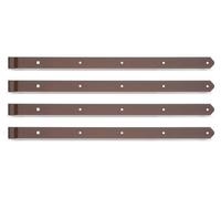 Alberts 822095 Bande de fermeture DURAVIS®, droite, extrémités arrondies, revêtement duplex brun rouille, rouleau Ø 16 mm, dimensions 800 x 45 mm, lot de 4