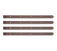 Alberts 822095 DURAVIS®Penture | droite, bout arrondi | couleur rouille, à couche duplex | gond Ø 16 mm | taille 800 x 45 mm | kit de 4
