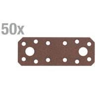 Alberts 822224 DURAVIS® connecteur plat, revêtement duplex brun rouille, taille 96 x 35 x 2,5 mm, set de 50 pièces