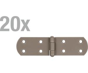 Alberts 822255 Bande pour caisses DURAVIS®, avec goupille rivetée, revêtement duplex brun rouille, dimensions 195 x 35 x 2 mm, set de 20 pièces