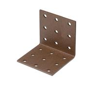 Alberts 822392 DURAVIS® Équerre multi-trous | couleur rouille, à couche duplex | taille 60 x 60 x 60 mm | kit de 50