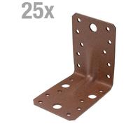 Alberts 822453 DURAVIS® Raccord angulaire pour charges lourdes avec moulure, revêtement duplex brun rouillé, taille 90 x 90 x 65 mm, set de 25 pièces