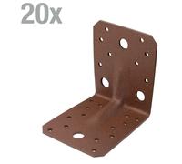 Alberts 822460 DURAVIS® Raccord angulaire pour charges lourdes avec moulure, revêtement duplex brun rouillé, dimensions 105 x 105 x 90 mm, set de 20 pièces