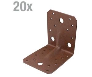 Alberts 822460 DURAVIS® Raccord angulaire pour charges lourdes avec moulure, revêtement duplex brun rouillé, dimensions 105 x 105 x 90 mm, set de 20 pièces