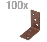 Alberts 822507 DURAVIS® Raccord d'angle, revêtement duplex brun rouillé, taille 40 x 40 x 20 mm, set de 100 pièces