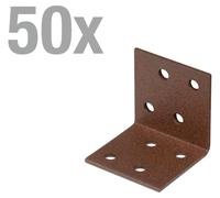 Alberts 822514 DURAVIS® Raccord d'angle, revêtement duplex brun rouillé, taille 40 x 40 x 40 mm, set de 50 pièces