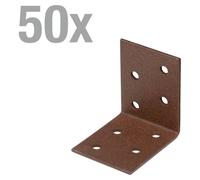 Alberts 822538 DURAVIS® Raccord d'angle, revêtement duplex brun rouillé, taille 50 x 50 x 40 mm, set de 50 pièces