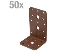 Alberts 822552 DURAVIS® Raccord d'angle, revêtement duplex brun rouillé, taille 100 x 60 x 60 mm, set de 50 pièces